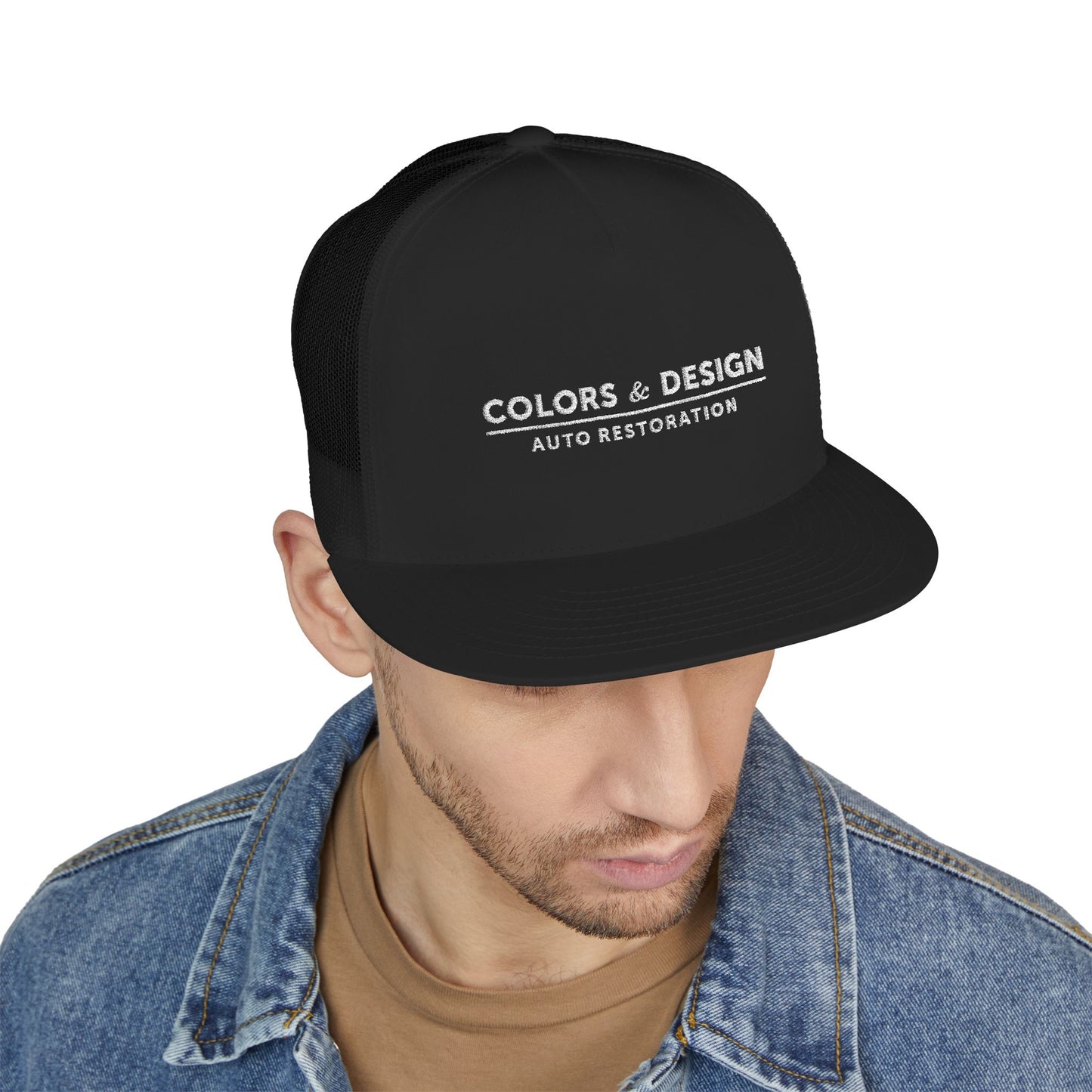 C& D 5 Panel Trucker Cap (Embroidery)